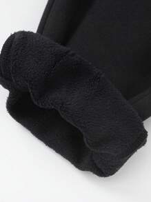 Balabala Tween Girls Thermal Lined Floral Joggers Comfortable And Stylish For Winter 2024 - Black - View 8