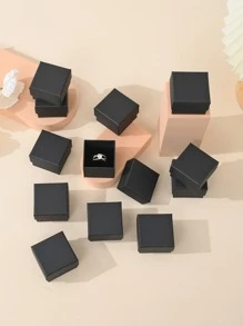 12 piezas Cajas de regalo de joyería de lujo, cajas de embalaje de regalo para fiestas, decoración de habitaciones - tarjeta negra - Ver 4