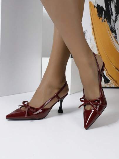 Women's Fashionable Silver High Heels, Summer Pointed Toe Wedge Sandals, Close-Toe Mary Jane Shoes With Kitten Heels Valentines