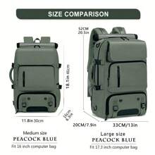 1 Piece Set Stylish Backpack, Hiking Backpack Stylish Casual Backpack With Shoe Compartment And Charging Port - Lightweight, Large Capacity Can Accommodate 17 "Laptop Bag, School Bag Backpack Winter Christmas Camping Side Bag Stickers Summer Back To School Beach Bag Laptop Case The Sporty Life Bag Pack Hiking Bag Weekend Bag Backpacks Travel Must Haves Large Bag Spring Large Capacity Bag Travel Bags, Holiday Essential, Camping - Army Green - View 3