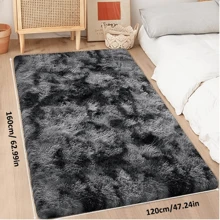 1入組漸層灰白絨毯，適用於臥室和客廳區域地毯，可摺疊且拆包後容易彈回，室內裝飾 - 淺灰色 - 查看 4