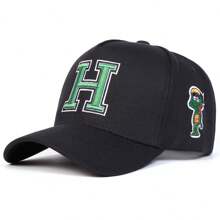 1pc Men Letter Embroidery Baseball Cap, Outdoor Fashion Trucker Hat, Sun-Protection, Casual, Suitable For Spring, Autumn Traveling, Beach Vacation