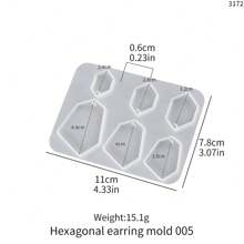 1/12 peças DIY molde de brinco de conta-gotas de cristal, espelho múltiplo como estrelas, lua, garras de gato, pingente quadrado de gota de água, molde de silicone