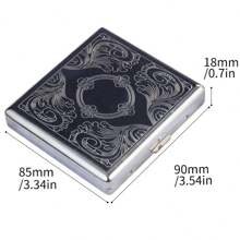 1 hộp đựng thuốc lá bằng kim loại khắc dung tích 20 điếu, hộp đựng thuốc lá di động bền chắc, quà tặng thời trang cho nam giới thích hợp cho các bữa tiệc, ngày lễ, Giáng sinh, năm mới - Nhiều màu - Xem 10