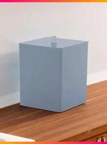 7 Liters Trash Can With Lid Kitchen Bathroom Small Wastebasket With Lid Office Bedroom Glamour Luxury Decoration - 灰色 - 查看 4