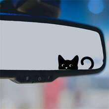 5pcs Adorable Peeking Cat Vinyl Decal - Perfect For Car Rearview Mirror & More, Durable Indoor/Outdoor Use