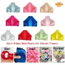 100Pcs Handcrafted Silk Rose Petals Half-Finished Pieces-Perfect For DIY Eternal Rose Forever Flowers Bouquets Everlasting Floral -Save On Craftsmanship Cost,Easy Assembly,Reduce Repetitive Work,Streamline Your Floral Creations With Ease And Efficiency, Back To School Valentine Day