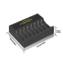 PUJIMAX 1 件 8 槽 1.2V 镍氢电池智能充电器，适用于 AA/AAA 1.2V 镍氢电池，USB 充电器，快速充电，家庭必备 [不可为一次性电池充电]