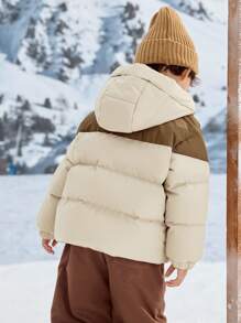 Balabala Boys' & Girls' Puffer Jacket Hooded Outerwear For Winter 2024