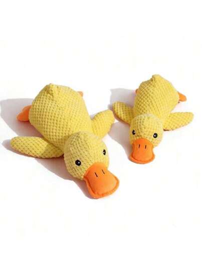 1pc Cute Quacking Duck Plush Doll With Sound - Dog Toy Pet Sounding Doll | Emotional Comfort Toy, Soft And Soothing Universal Toy For Cats And Dogs | Dog Self-Entertainment Artifact For Boredom Relief, Interactive Training, Teething And Cleaning, Accompany And Entertainment For Pets, Suitable For All Breeds Small And Medium Dogs | Pet Owner Recommended Loving Companion"