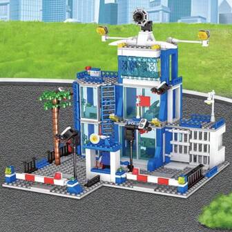 Police Station Prison Building Toy Model, Urban Special Police Education Building Block Toys, Gifts, Halloween And Christmas Gifts