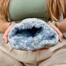 1pc Beautiful Natural Healing Lapis Lazuli Crystal Clusters, Suitable For Home Decoration, Tabletop Decoration, DIY, Healing And Meditation,Garden Bonsai Decorative Crystals, Natural Crystals, Yoga - 1pc Random - View 2