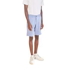 Bermuda Masculina Alfaiataria Social - Azul - Visão 3