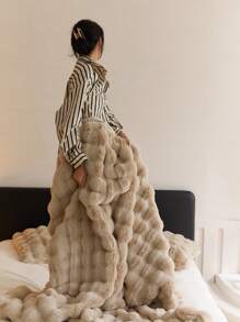 1 Peça Cobertor de Pelúcia Fofo, Cobertor Macio e Quente de Cor Sólida Dupla Camada, Adequado para Sofá, Cama de Escritório, Acampamento e Viagem, Embrulho de Presente Multiuso para Todas as Estações