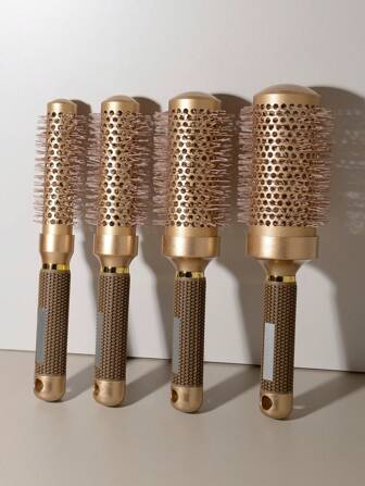 1 st. keramisk termisk hårborste i aluminium - lämplig för olika hårtyper, kan användas med hårtork för att skapa voluminösa lockar, perfekt för salonger, skönhetssalonger, resor, skolstart, semestrar och ett viktigt hårvårdsverktyg för kvinnor. Denna borste kan användas för att reda ut och styla håret.