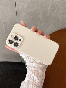Funda de teléfono a prueba de golpes de unicolor y creativa para 16, 12, 13, 14, 15, 11, 13 Pro Max, 16 Plus - Blanco - Ver 2