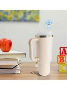 26 Letters Charm Accessories ,Cup Accessories Set Includes Name ID Letter Handle Charm For Cup Tumbler 30 40oz,Round Shape With Leaves Decor Initial Identification Charms,Cloud-Shaped Straw Cover Cute Soft Glue Colorful Straw Plug Cap