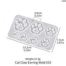 1/12 peças DIY molde de brinco de conta-gotas de cristal, espelho múltiplo como estrelas, lua, garras de gato, pingente quadrado de gota de água, molde de silicone