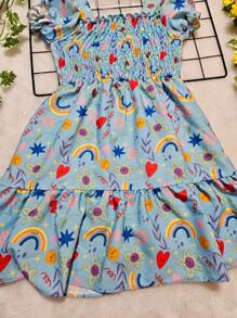 Flor De Lis Store - Printed And Colorful Children's Dress - 彩色 - 查看 4