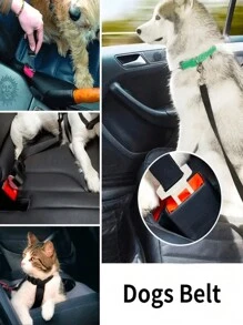 1 pieza Cinturón de seguridad para mascotas, Correa retráctil para perros, Correa para mascotas con hebilla para pecho y espalda, Cinturón de seguridad para automóvil, Cinturones resistentes y duraderos para arnés de automóvil para perros, mascotas medianas y grandes