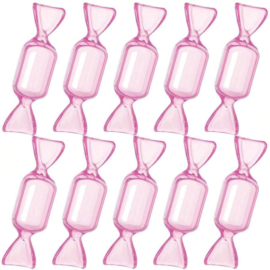 10 件糖果形珠宝盒，迷你珠宝收纳盒，空塑料糖果容器 DIY 珠宝配件适用于婚礼、派对、旅行、情人节（粉色） - 彩色 - 查看 1