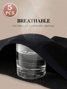 MEIYATING 5 قطع/عبوة بنطلونات داخلية للنساء ذات خصر مرتفع عصرية بألوان متباينة مثلثة الشكل، مريحة وملائمة - متعدد الألوان - مشاهدة 4