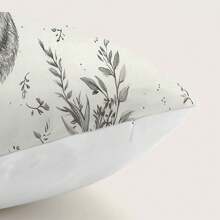 1 件极简主义复古乡村树叶和鹿装饰抱枕套，柔软的桃色天鹅绒面料，单面印花，40*40/45*45/50*50 厘米枕套，圣诞礼物