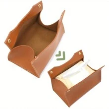 1 Peça Caixa de Lenços de Couro Personalizada com Nome Personalizado, Caixa de Lenços à Prova de Poeira Personalizada para Sala de Estar Doméstica, Mesa de Computador, Caixa Organizadora de Lenços para Carro, Artigos para Festas, Acessórios de Costura Artesanal, Vibes Boêmias