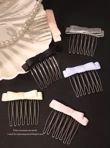 1pc Simple And Cool Bowknot Bangs Hairpin, Women's Braided Hair Hairpin, Hair Accessories Hair Combs Combs For Hair Side Comb