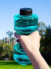 1pc 500ml Dumbbell Shaped Water Bottle, Creative Large Capacity Fitness Water Jug Portable For Home Use, Suitable For Arm Muscle Training, Weight Training, Body Shaping, For Outdoor, Camping