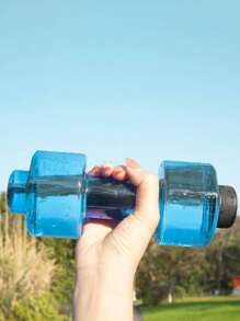 1pc 500ml Dumbbell Shaped Water Bottle, Creative Large Capacity Fitness Water Jug Portable For Home Use, Suitable For Arm Muscle Training, Weight Training, Body Shaping, For Outdoor, Camping
