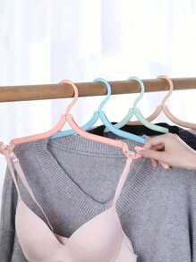 10psc 旅行衣架，便携式折叠衣架，旅行用，可折叠衣架，晾衣架，可折叠旅行衣架，防滑设计干衣架，防滑衣架，适用于零售店（颜色随机发货） - 彩色 - 查看 4