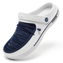 EARLDE Zuecos para hombre, zapatos de jardín, zuecos con soporte para el arco, zapatillas informales con cordones, sandalias ligeras sin cordones con parte superior transpirable