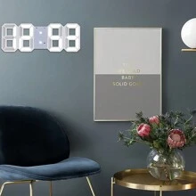 1 Reloj Digital Led 3d, Reloj Led De Dormitorio Para Decoración Del Hogar - Blanco - Ver 6