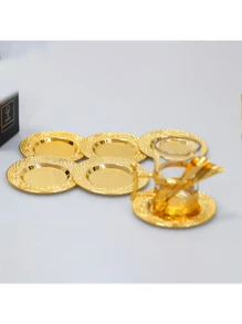 4pcs- Style Solid Patterned Coasters - For Thanksgiving And New Year Celebrations - Hand Washable, Polished Metal, Made Of Stainless Steel, Gifts For Loved Ones And Friends