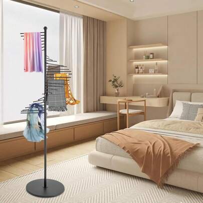 SHZICMY 67" Freestanding Tie & Scarf Rack, Belt Pants Hanger Towel Hijab Stand For Pool Bedroom Clothing Store Organizer, Boutiques Retail Display Rack Tie Scarves Rack Necktie Holder