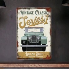 Señal de garaje de metal personalizada LAND para la serie RoveR - Personalizada con su nombre o texto, diseño clásico retro de automóvil, 8x12 pulgadas - Multicolor - Ver 5