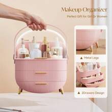 1pc Vintage Makeup Box, Cosmetics Storage Drawer Box, Dust-Proof Makeup Jewelry Storage Organizer, Bathroom Countertop Makeup Organizer, Gift For Women