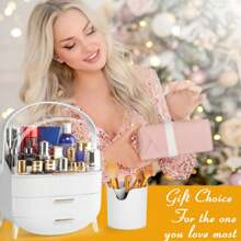 1pc Vintage Makeup Box, Cosmetics Storage Drawer Box, Dust-Proof Makeup Jewelry Storage Organizer, Bathroom Countertop Makeup Organizer, Gift For Women
