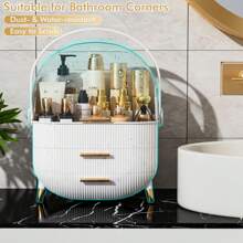 1pc Vintage Makeup Box, Cosmetics Storage Drawer Box, Dust-Proof Makeup Jewelry Storage Organizer, Bathroom Countertop Makeup Organizer, Gift For Women