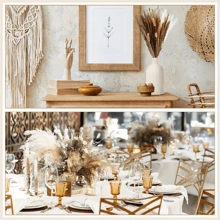 38/50/80 pezzi Decorazione in erba di Pampas naturale premium - Fiori secchi di rattan per decorazioni domestiche, matrimoni, eventi e stagioni festive (Natale, Ognissanti, Pasqua, Ringraziamento), decorazioni autunnali