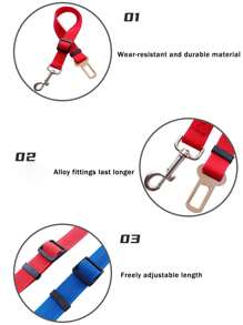 1 pieza Cinturón de seguridad para mascotas, Correa retráctil para perros, Correa para mascotas con hebilla para pecho y espalda, Cinturón de seguridad para automóvil, Cinturones resistentes y duraderos para arnés de automóvil para perros, mascotas medianas y grandes