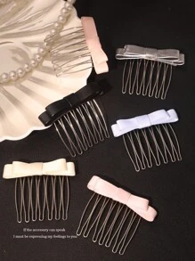 1pc Simple And Cool Bowknot Bangs Hairpin, Women's Braided Hair Hairpin, Hair Accessories Hair Combs Combs For Hair Side Comb