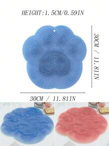 1 pieza Alfombra de masaje de silicona para el baño, lavador de pies, cepillo de espalda, almohadilla para los pies en la ducha, accesorio de baño, suministros de ducha, decoración de baño para el hogar, decoración de otoño, de vuelta a la escuela