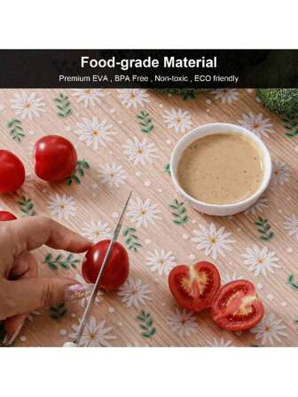 1 卷大号雏菊图案搁板衬垫、防滑橱柜衬垫、透明无粘性抽屉衬垫、EVA 防水冰箱衬垫、易于切割的橱柜衬垫，适用于搁板、书桌、橱柜、厨房、搁板垫。（11.81''*17.72''~196.85''）