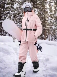 طقم نسائي لرياضة المحترفين والترفيه، بدلة تزلج - جاكيت + بنطلون HX369