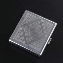 1 hộp đựng thuốc lá bằng kim loại khắc dung tích 20 điếu, hộp đựng thuốc lá di động bền chắc, quà tặng thời trang cho nam giới thích hợp cho các bữa tiệc, ngày lễ, Giáng sinh, năm mới - Nhiều màu - Xem 7