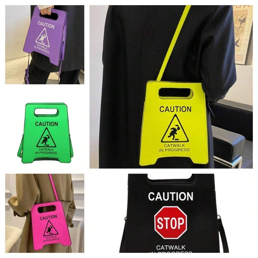 Creative And Stylish Slanted Parking Sign Crossbody Bag - Minimalist And Fashionable For Everyday Use - Multicolor - View 1