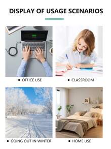 1 件装冬季室内办公室学生女士无指书写手套，保暖触屏手套，用于美甲和瘦身，鹿皮可见手指保暖防寒打字手套 - 彩色 - 查看 3