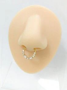 316 Stainless Steel Textured Zirconia Nose Ring Simple Fashion Men And Women Popular Body Piercing Jewelry Suitable For Party Or Gifts For Girls